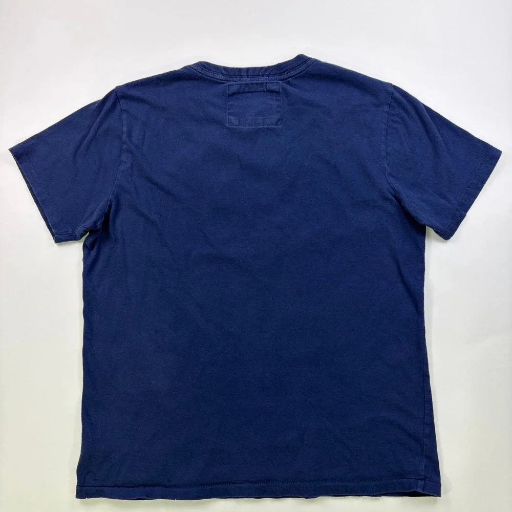 Y2K Aeropostale 1987 Aero Champs Graphic T Shirt Mens Large Navy Chenille Patch